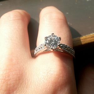 *NWT* Silver CZ Diamond Engagement Ring